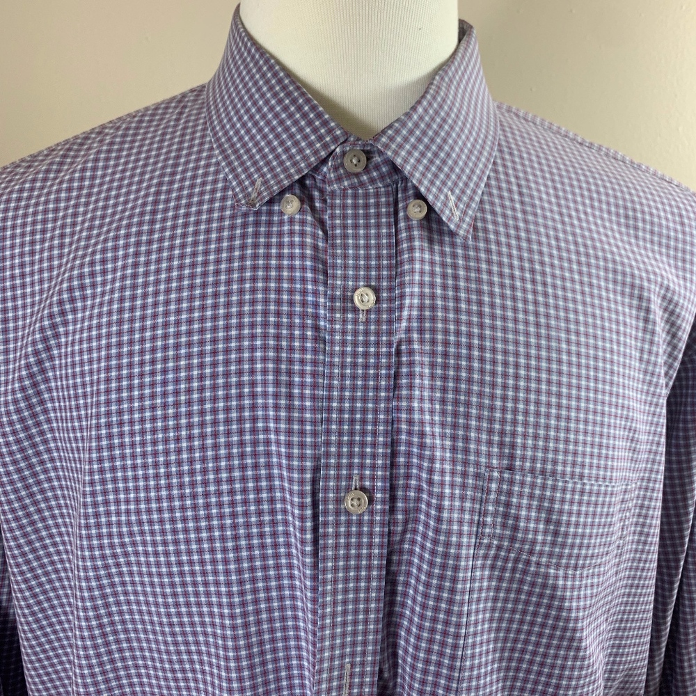 1901 Blue/Red Plaid Button-Down Dress Shirt